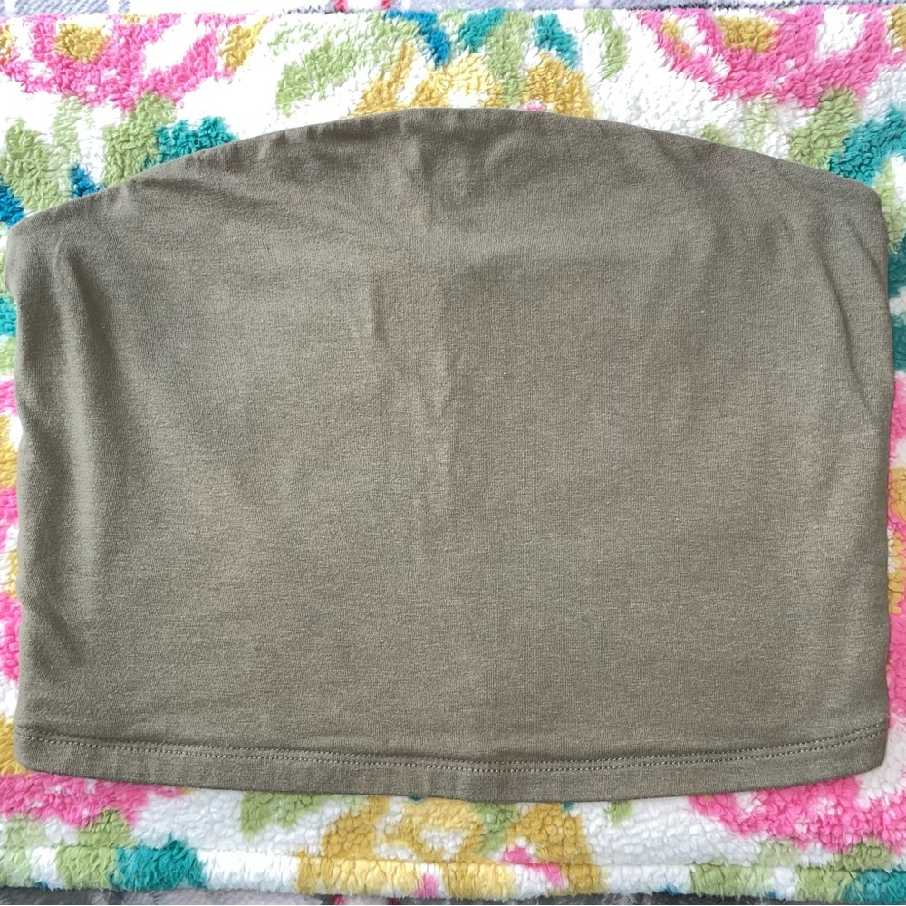 GARAGE Navy Green Tube Top